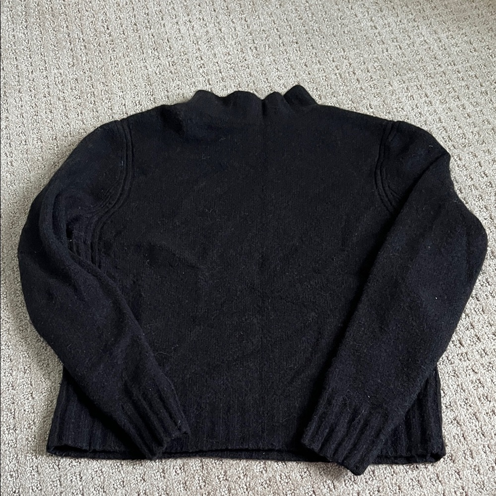J Crew Point Sur Elegant Black Turtleneck Sweater for Women
